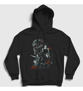 Presmono Unisex Siyah Poster Film The Terminator Kapüşonlu Sweatshirt 254747tt
