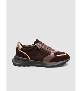 MonaMae %100 Hakiki Süet Kahverengi Kadin Sneaker