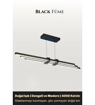 Cosmo Füme 6500K Lineer LED Sarkıt Avize – Kumandalı Dim Edilebilir – Aşağı Işık