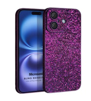 Microsonic Apple iPhone 16 Plus Kılıf Bling Rhinestones Mor (Mor)