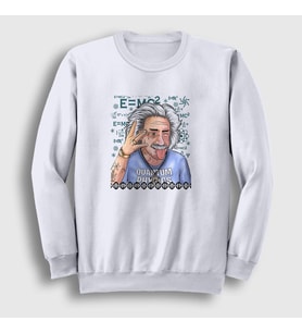 Presmono Unisex Beyaz Quantum Physics Scientist Albert Einstein Sweatshirt 338671tt