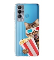 PrintiFy Tecno Pova Neo ile Uyumlu Kedi 1 Kamera Korumalı Şeffaf Kılıf