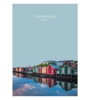 Trondheim, Norveç Seyahat Tablo Ahşap Poster Dekoratif
