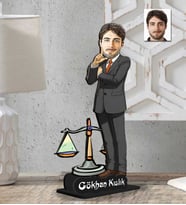 Kişiye Özel 2 Boyutlu Avukat Erkek  Ahşap Biblo-1