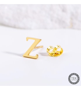 14 Ayar Altın Z Harf Küpe 0,45 gr