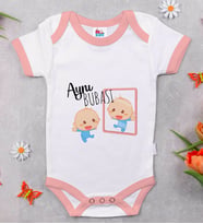 BK Kids Aynı Bubası Tasarımlı Pembe Bebek Body Zıbın-1