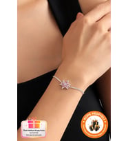 Pembe Lotus Çiçeği Hediyelik Aşk Şans Bereket Gerçek 925 Ayar Gümüş Ametist Taşlı Bileklik