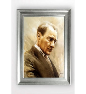 Gümüş Çerçeveli Atatürk Tablo a485