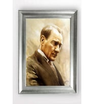 Gümüş Çerçeveli Atatürk Tablo a485
