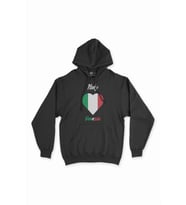 Venedik İtalya Bayraklı Kalpli Siyah Sweatshirt Hoodie