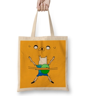 Adventure Time Jake And Finn Hug Bez Çanta Uzun Saplı