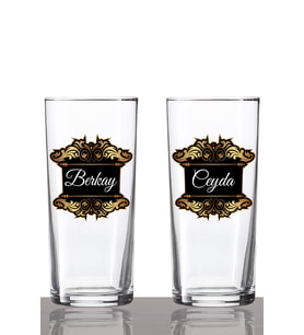 Kişiye Özel 2'li Golden Shield Rakı Bardağı