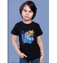 Toontoy Erkek Çocuk Born To Skate Baskılı Tişört (Siyah)
