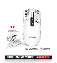 Kablosuz Oyuncu Mouse 24000 DPI 1000Hz RGB Şarj İstasyonlu Dijital Göstergeli Gaming Mouse