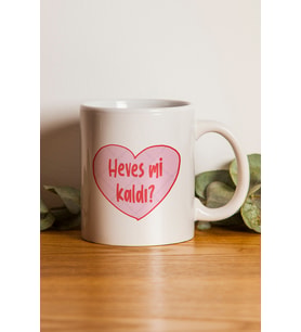 "heves Mi Kaldı" Baskılı Kişiye Özel Hediyelik Kupa Bardak (Çok Renkli)