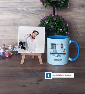 Yazılım Geliştirme Uzmanı Fotoğraflı Dekoratif Taş, Kupa Bardak Beyaz Hediye (Model 4)