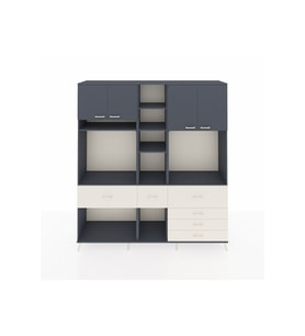 Hyperion Dolap 11 Raflı 6 Çekmeceli 4 Kapaklı 220x44x243 Antrasit-Antrasit/Aytaşı