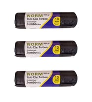 Norm Endüstriyel Jumbo Çöp Torbası Poşeti - 2 Kat - Siyah - 400 Gr. - 80 x 110 Cm. / 3 Rulo