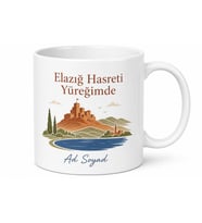 Elazığ Memleket Özlemi Tasarımlı Kupa Bardak Hediye Porselen Mug