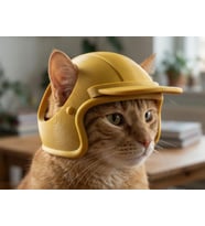 Kedi İçin Mini Baret 3D Baskı Sevimli Pet Kask Fotoğraf Aksesuarı