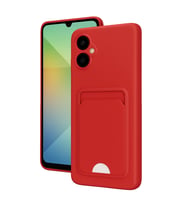 Samsung Galaxy A06 Kılıf Kelvin Kartvizitli Silikon - Kırmızı