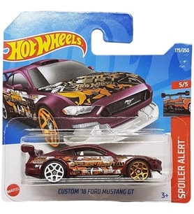Hot Wheels - Custom ´18 Ford Mustang Gt - Spoiler Alert 5/5 - Hcv87 - Short Card - Mattel 2022 (Çok Renkli)
