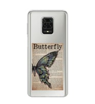 Redmi Note 9 Pro / 9s Uyumlu Butterfly Tasarımlı Şeffaf Telefon Kılıfı