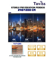 TAVİSS 240X200 CM STORLU MANUEL PROJEKSİYON PERDESİ