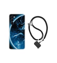 Tecno Camon 18p Kılıf Silikon Desen Boyun Askılı Blue Planet 1610