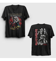 Presmono Unisex Siyah Beast V3 Metal Iron Maiden Sırt Baskılı T-Shirt 516030tt