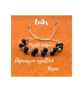6mm Ipli Oniks Ayarlanabilir Ölçü Doğal Taş Bileklik