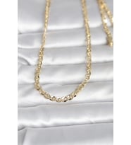 CM 14K Gold Renk Yassı Oval Zincirli Model 60 cm Kadın Kolye TJ-BKO10989