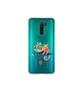 Redmi 9 ile Uyumlu Splash Bukalemun Tasarımlı Şeffaf Silikon Kılıf
