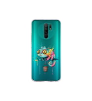 Redmi 9 ile Uyumlu Splash Bukalemun Tasarımlı Şeffaf Silikon Kılıf
