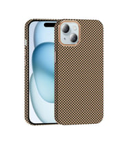 Apple iPhone 15 Uyumlu Kılıf M-safe Şarj Özellikli Karbon Fiber Görünümlü Zore Gros Kapak (Gümüş)