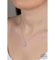 SWAROVSKİ CRYSTAL KAR TANESİ  925 AYAR GÜMÜŞ KOLYE