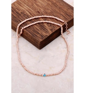 Dorika Rose 925 Ayar Gümüş Nazar Boncuklu Kolye 6854