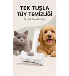 Basmalı Metal Uçlu Evcil Hayvan Kedi Köpek Tüy Toplama Tarağı
