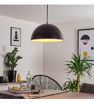 RİOLİGHT RETRO TEKLİ METAL SARKIT AVİZE ÇAP: 30CM (Siyah)