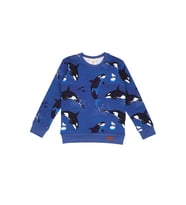 Orka Balina Desenli Dijital Baskılı Organik Bebek Sweatshirt