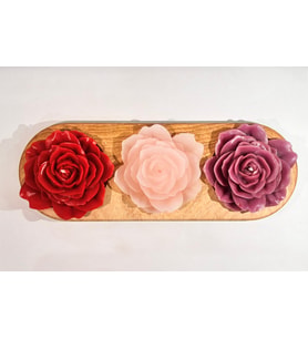ROSEALYAM AUTHENTİC CANDLE-el yapımı gül mum (Kırmızı-Pembe)