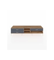 Hyperion TV Ünitesi Tek Raflı 3 Çekmeceli  220x44x51 Çam-Çam/Antrasit