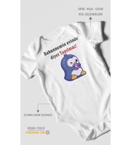 Babaannemin Evinde Diyet Yapılmaz! Baskılı Bebek Zıbını – Çıtçıtlı Body  %100 Pamuk Kısa Kol (Beyaz)