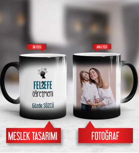 Felsefe Öğretmenine Hediye Felsefe Öğretmeni Kupa Bardak Sihirli Fotoğraflı