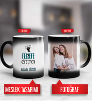 Felsefe Öğretmenine Hediye Felsefe Öğretmeni Kupa Bardak Sihirli Fotoğraflı