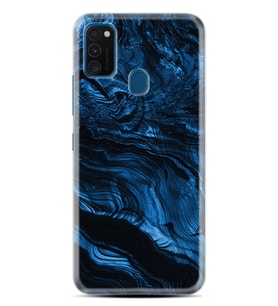 Samsung M21 M22 M23 M30 M31S M32 Kılıf Desenli Silikon Blue MArble 1379