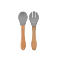 Mey İthalat® Mama Kaşığı ve Çatal Seti Powder Grey