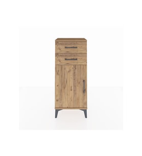 Arges Komodin Tek Raflı 2 Çekmeceli Tek Kapaklı 44x30x106 Çam-Çam