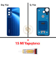Infinix Hot 20S Mavi Uyumlu Arka Kapak + B7000 Yapıştırıcı Arka Cam Batarya Pil Kapağı Lazer Kesim