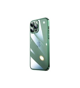 Apple iPhone 13 Pro Max Uyumlu Kılıf Sert PC Renkli Çerçeveli Zore Riksos Kapak (Açık Yeşil)